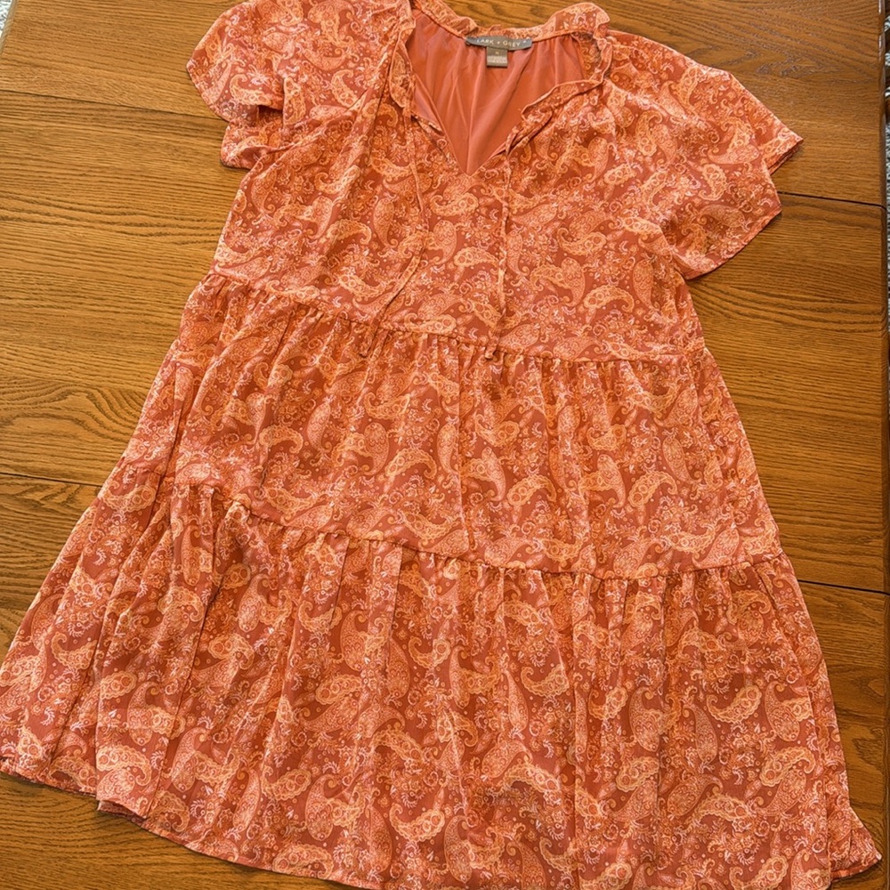 Lark + Grey Paisley Tiered Dress - XL